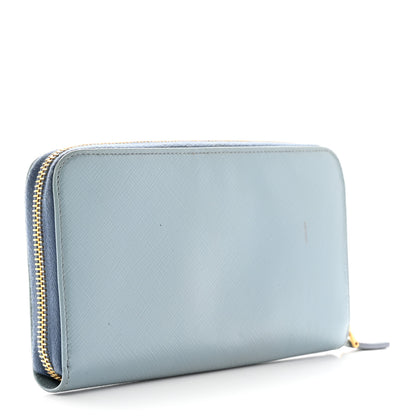 Prada Saffiano Vernice Fiocco Bow Zip Around Wallet Fiordaliso 3 of 18