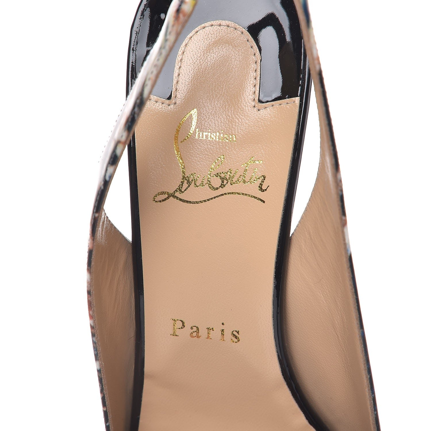 Christian Louboutin Patent Bazin Private Number 100 Pumps 38 Black 7 of 8