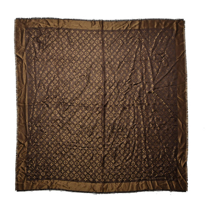 Louis Vuitton Silk Lurex Wool Monogram Shine Shawl Brown 1 of 4