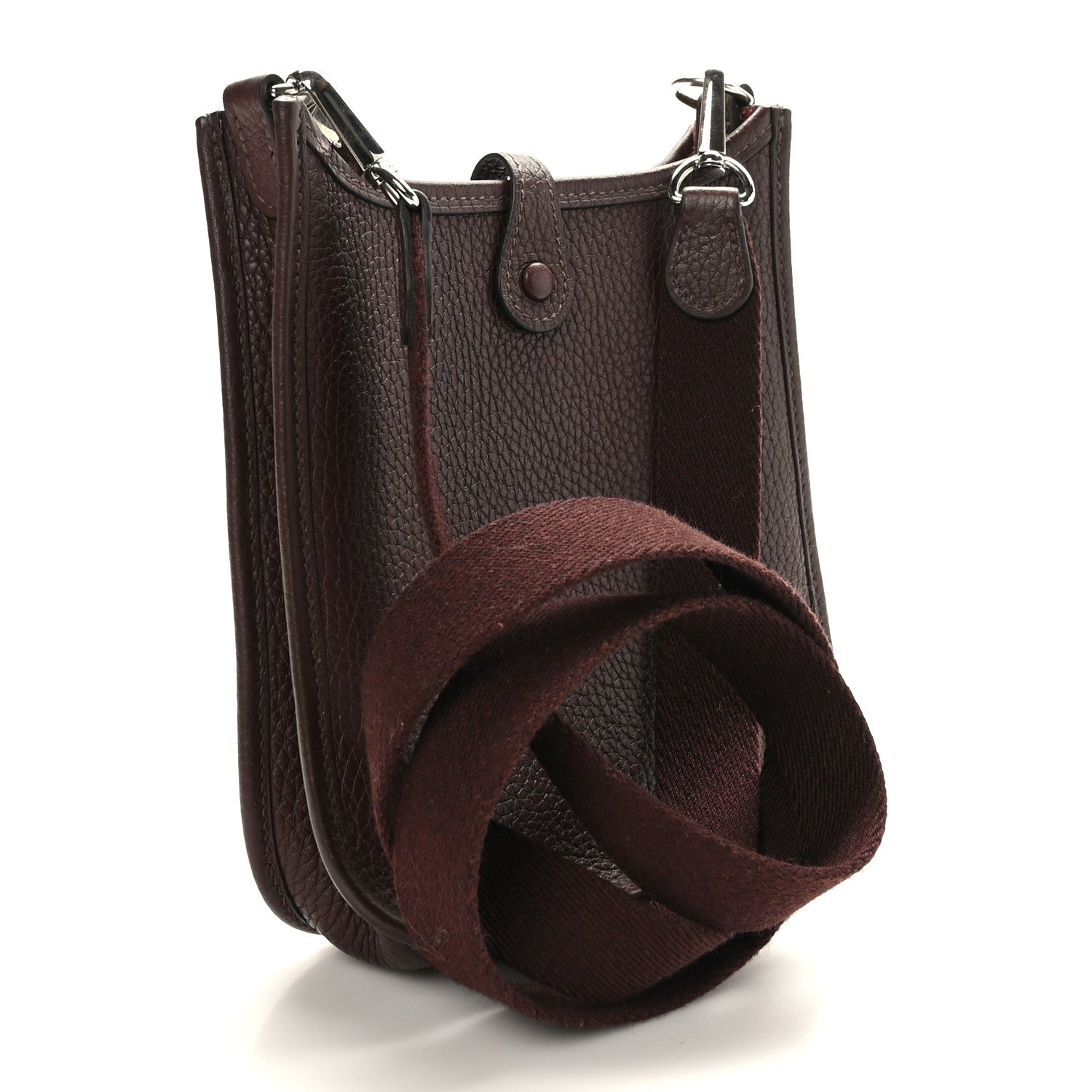 Hermes Taurillon Clemence Evelyne TPM Rouge Sellier 3 of 9
