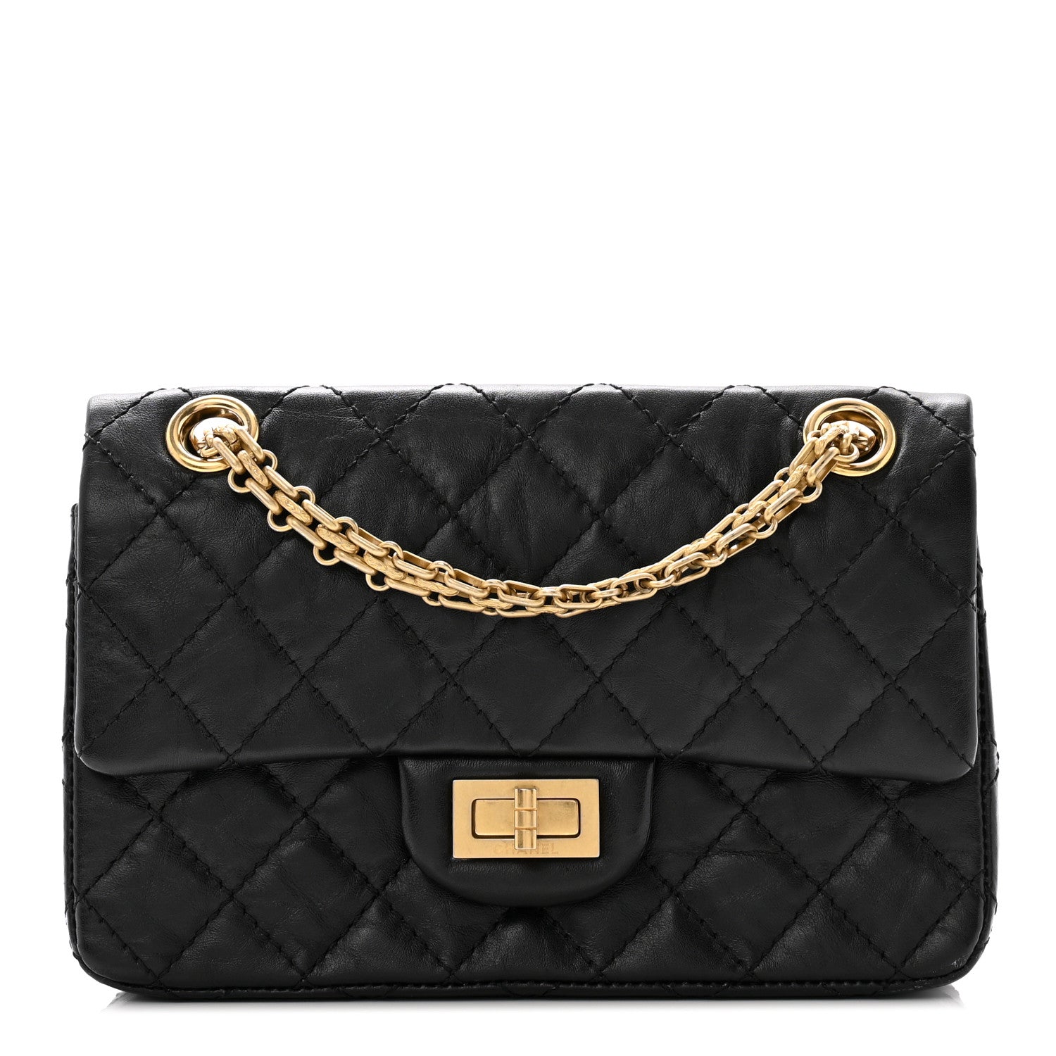 Chanel Aged Calfskin Quilted 2.55 Reissue Mini Flap Black 1 of 10