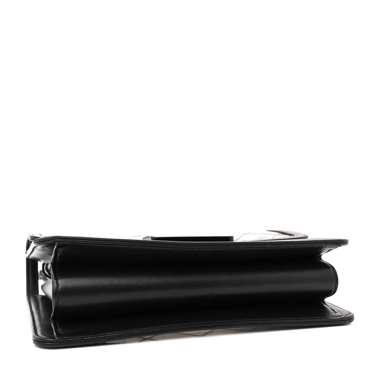 PVC Lambskin Quilted Beauty Lock Flap Black