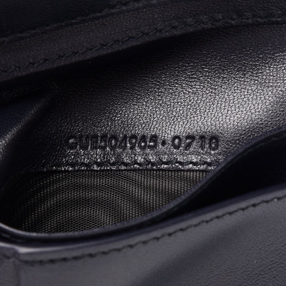 Saint Laurent Lambskin Y Quilted Monogram Compact Loulou Wallet Navy 7 of 7