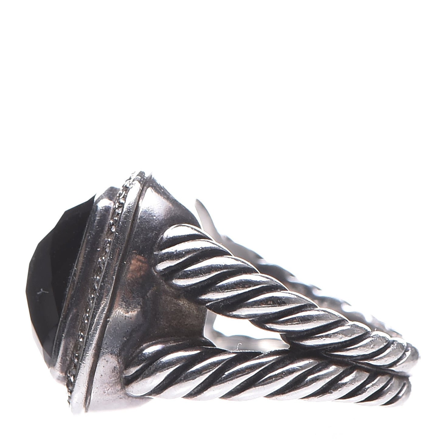 Sterling Silver Diamond Black Onyx 14mm Albion Ring 55 7.25