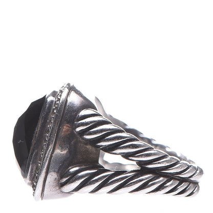 David Yurman Sterling Silver Diamond Black Onyx 14mm Albion Ring 55 7.25 4 of 6