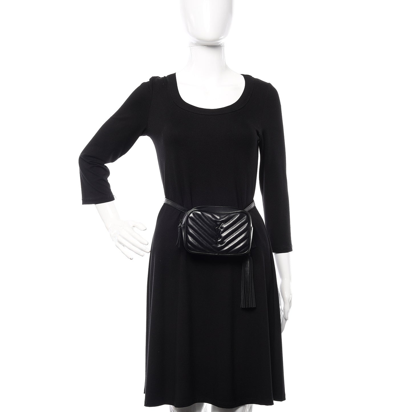Calfskin Matelasse Monogram Lou Belt Bag Black