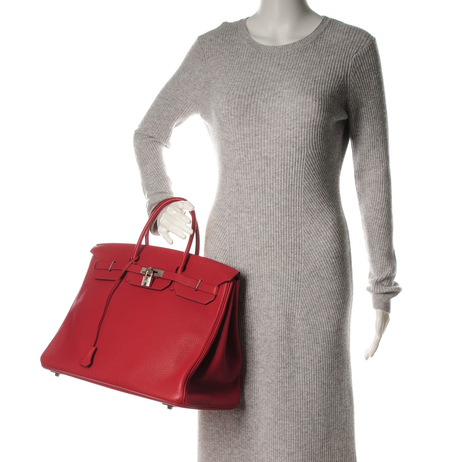 Hermes Taurillon Clemence Birkin 40 Rouge Casaque 2 of 30