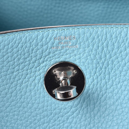 Hermes Taurillon Clemence Lindy 26 Bleu Atoll 6 of 7