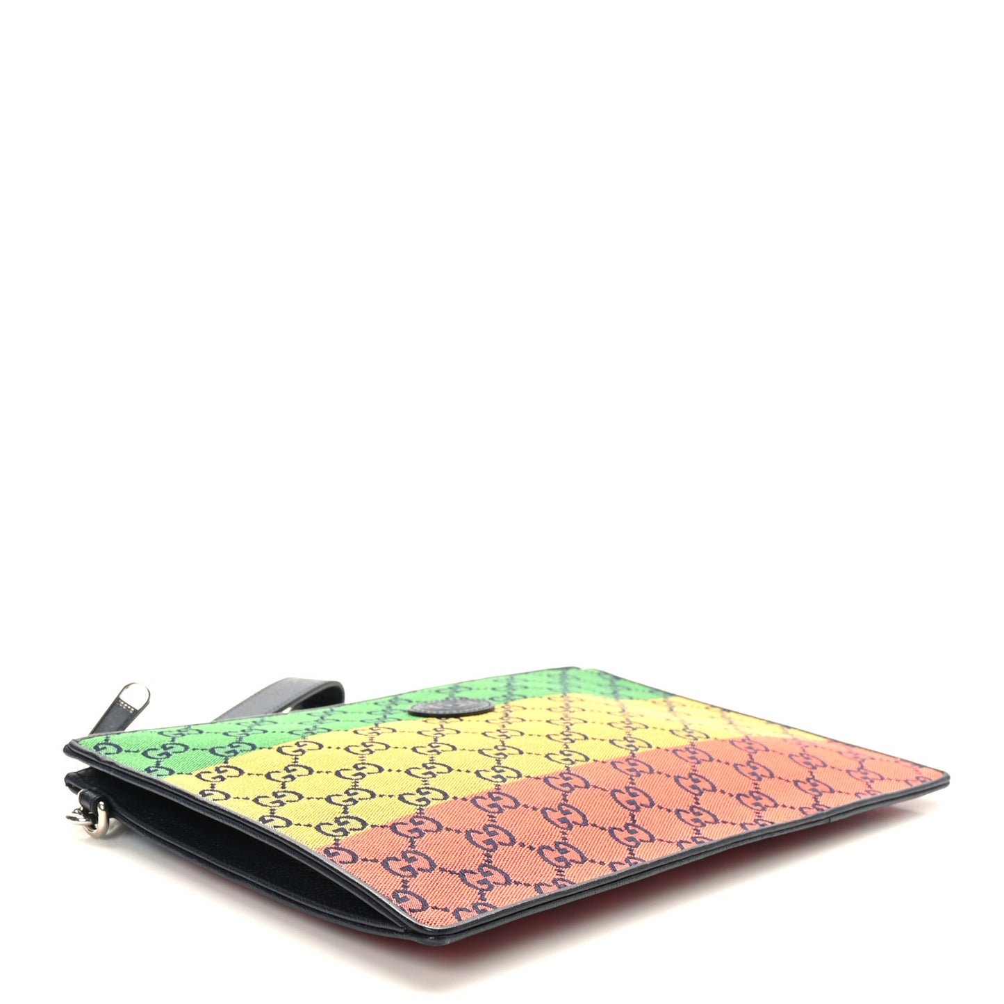 Monogram Multicolor Retro Interlocking G Wristlet Pouch Blue Rainbow Light Blue