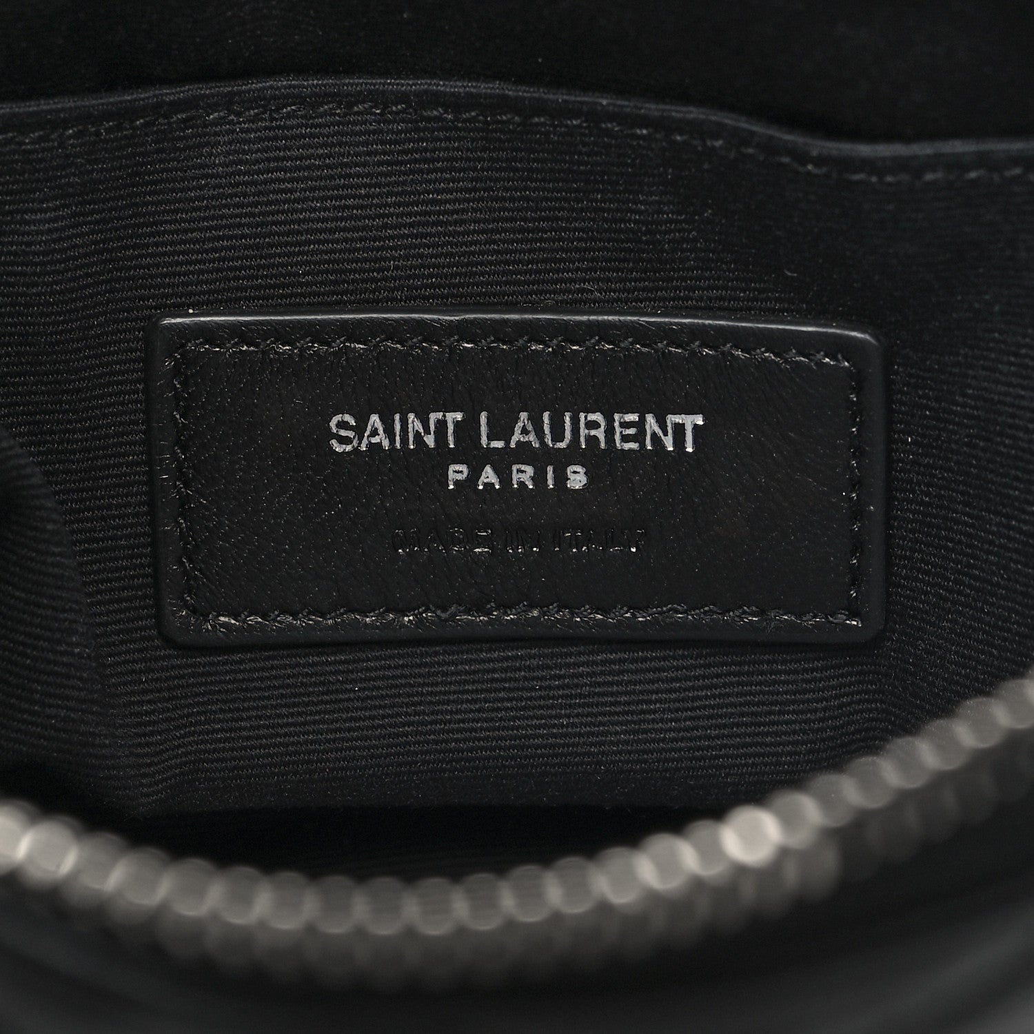Saint Laurent Calfskin Matelasse Chevron Monogram Pouch Black 6 of 11
