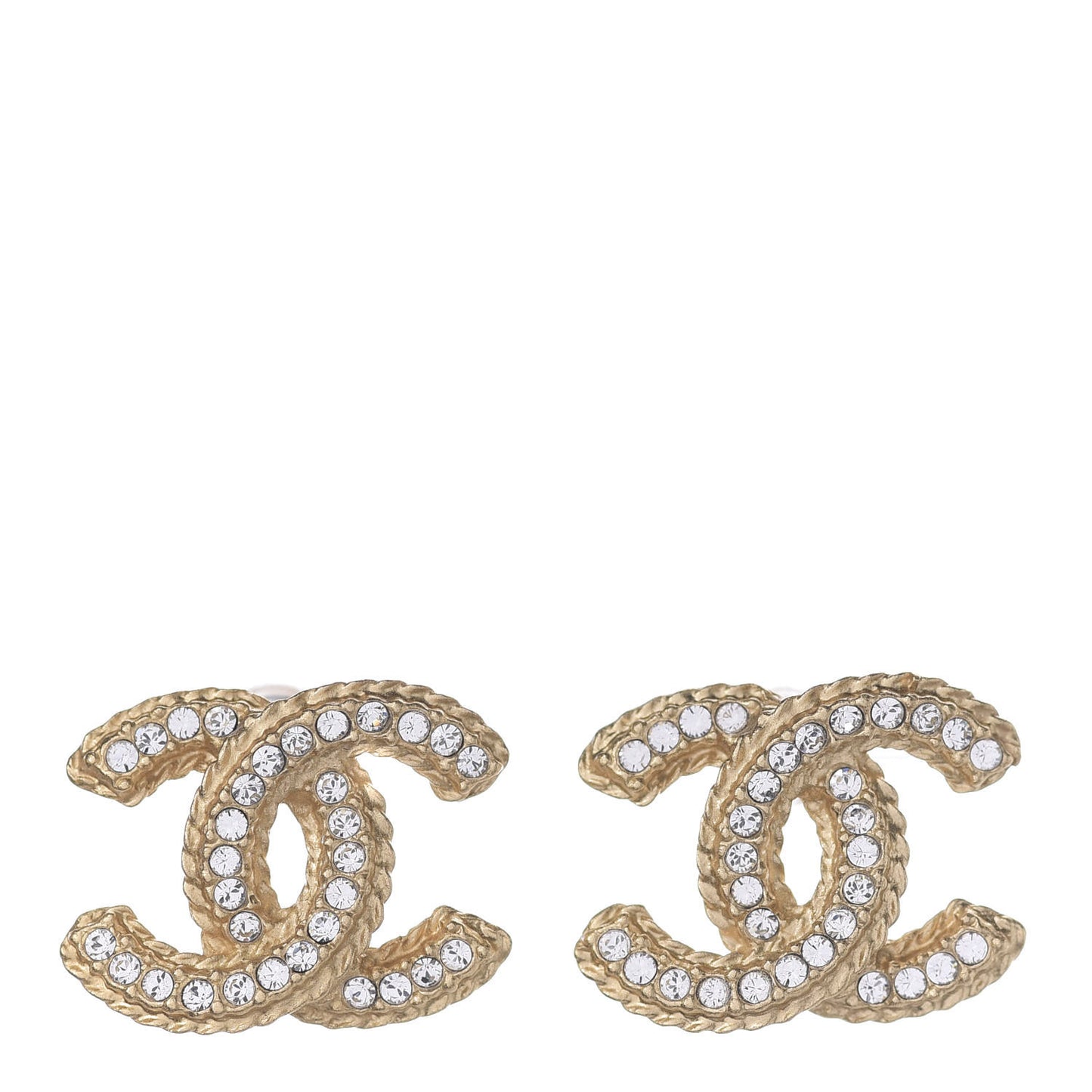 Crystal 90’s Icon CC Stud Earrings Gold