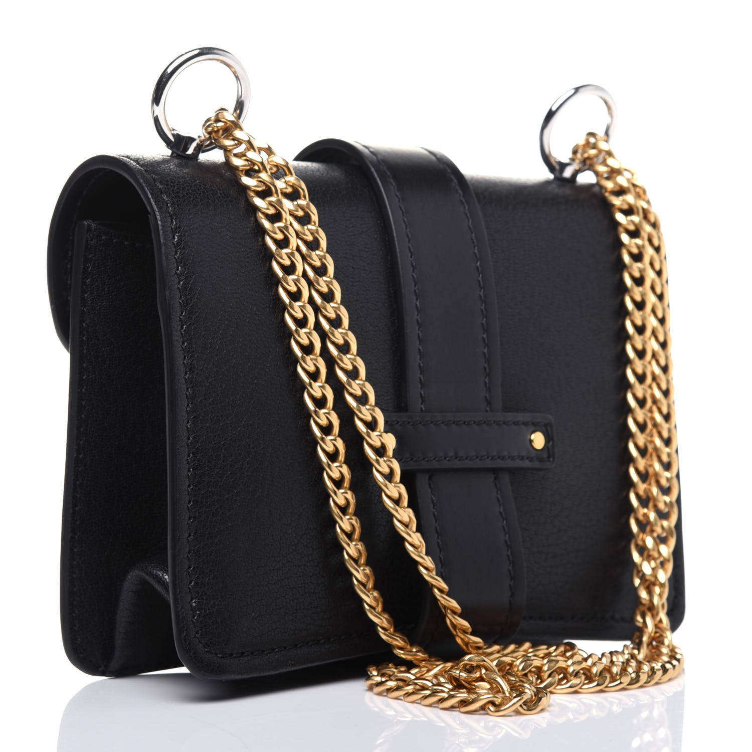 Chloe Shiny Goatskin Calfskin Mini Aby Chain Shoulder Bag Black 3 of 11