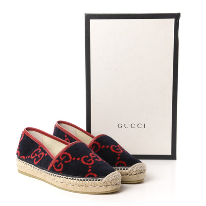 Gucci Terry Cloth GG Monogram Espadrilles 37 Blue Red 11 of 11