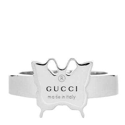 Gucci Sterling Silver Butterfly Band Ring 51 5.75 1 of 7