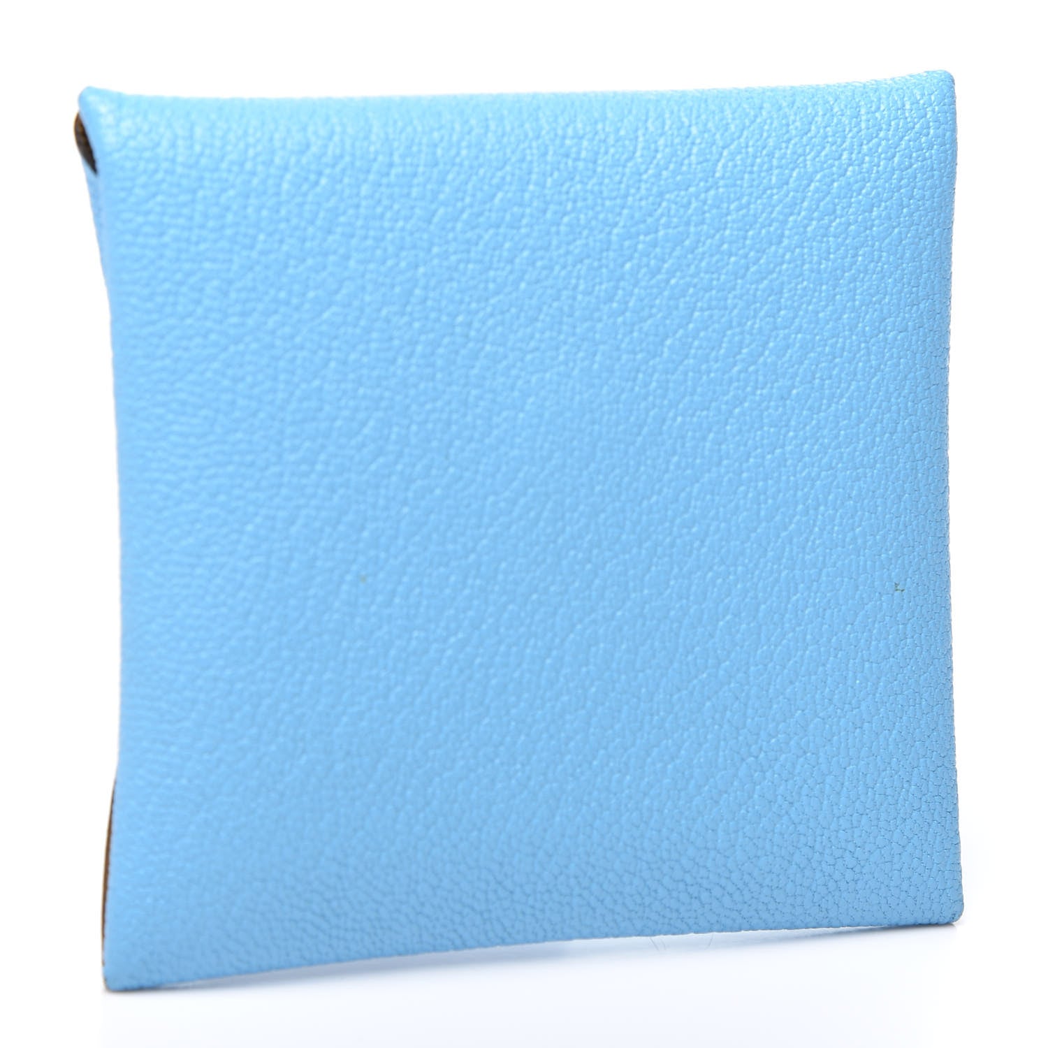 Hermes Chevre Mysore Bastia Verso Coin Purse Celeste Kraft 2 of 8