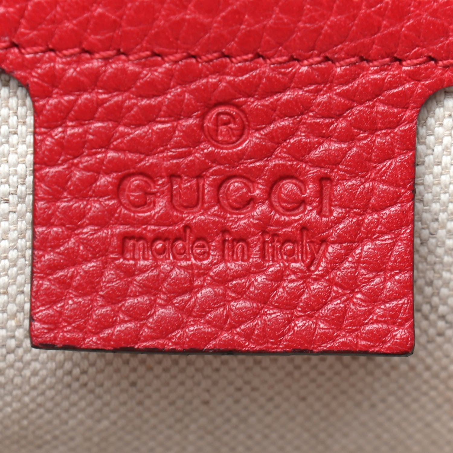 Gucci Calfskin Feline Medium GG Marmont Top Handle Bag Vulcanic Red 6 of 10