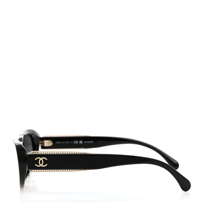 Chanel Acetate Oval Sunglasses 5515-A Black 3 of 9