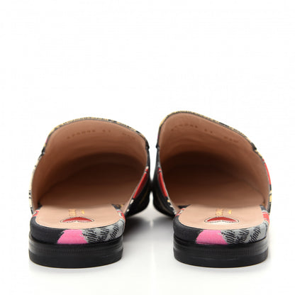 Gucci Satin Angry Cat Printed Womens Princetown Slippers 41 Black 7 of 11