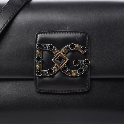 Dolce & Gabbana Nappa Crystal Embellished Millennial Rectangular Shoulder Bag Black 9 of 9