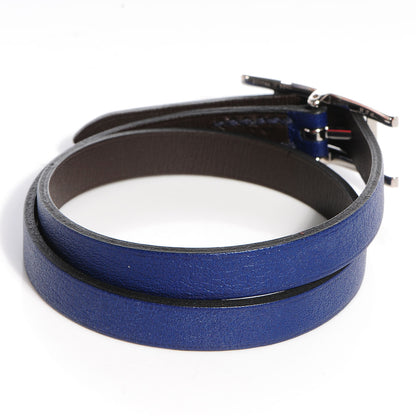 Hermes Swift Chamonix Behapi Double Tour Reversible Bracelet Bleu Sapphire Chocolate XS 3 of 5