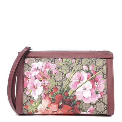 Gucci GG Supreme Monogram Blooms Small Cosmetic Case Beige Multicolor Dry Rose 1 of 10