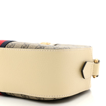 Gucci GG Supreme Monogram Textured Calfskin Web Small Ophidia Camera Bag Beige Ebony Mystic White 9 of 9