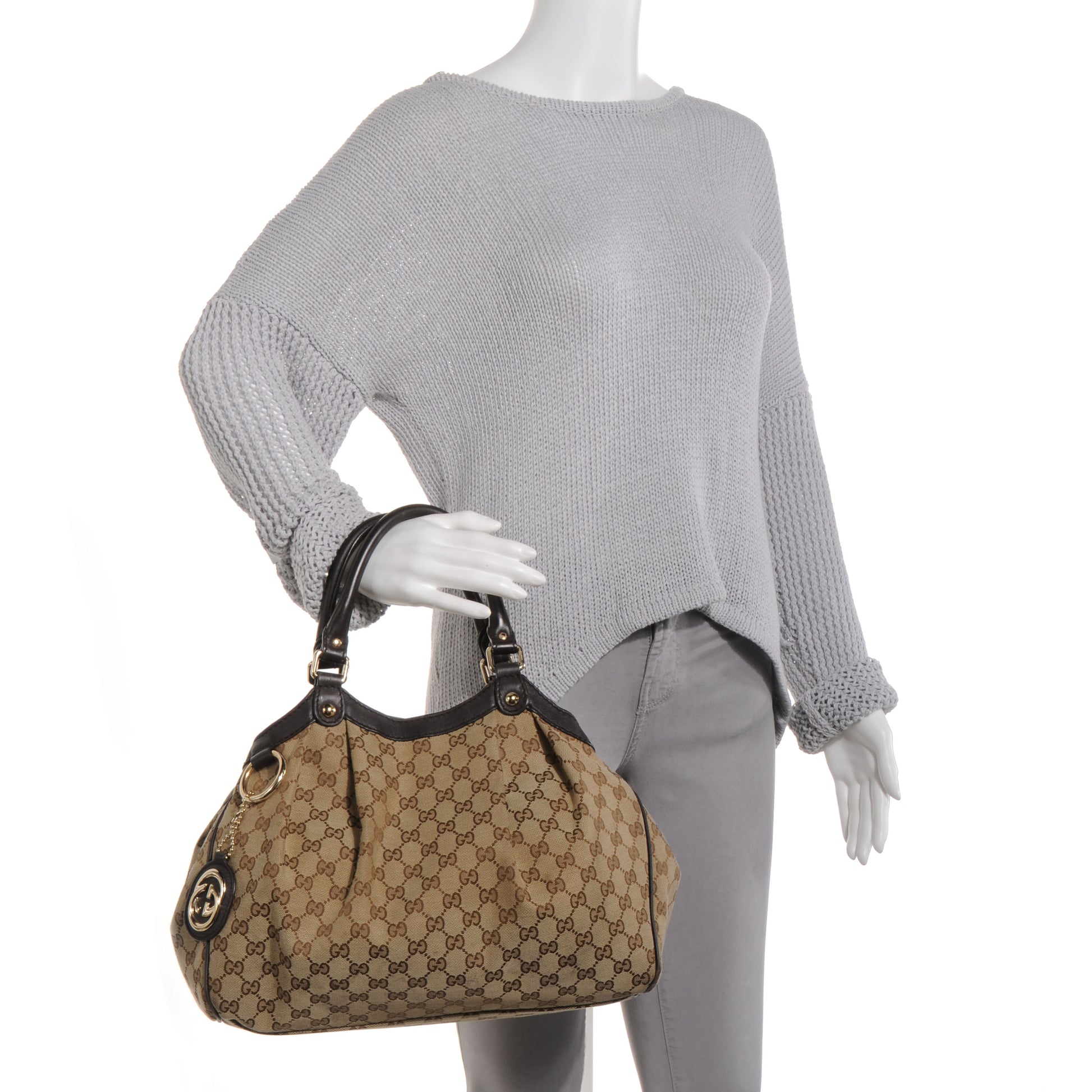 Gucci Monogram Medium Sukey Brown 2 of 7