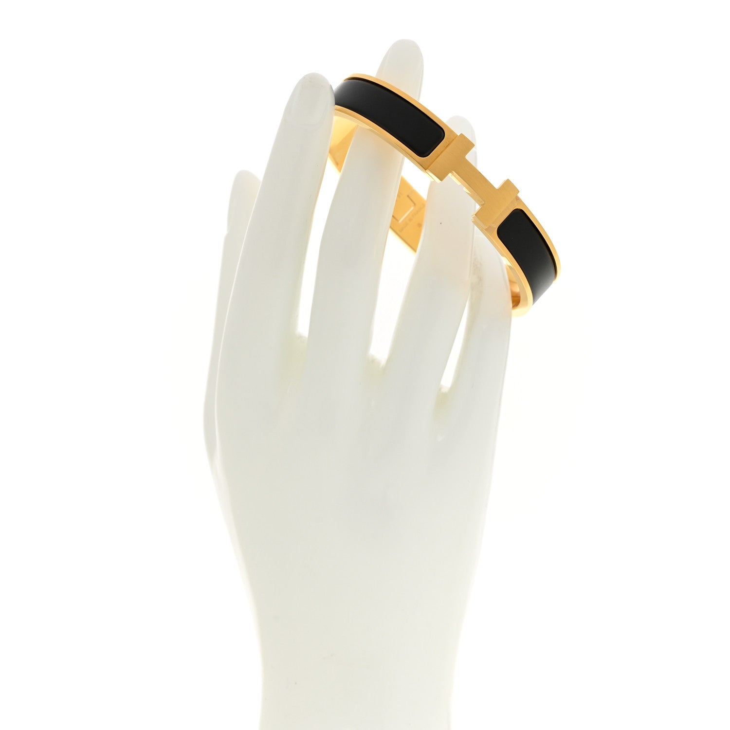 Hermes Matte Enamel Narrow Clic Clac HH Bracelet T5 Black 2 of 5