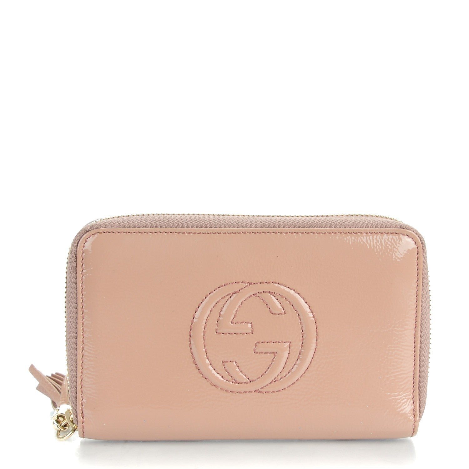 Gucci Patent Medium Soho Zip Around Wallet Dark Cipria 1 of 8
