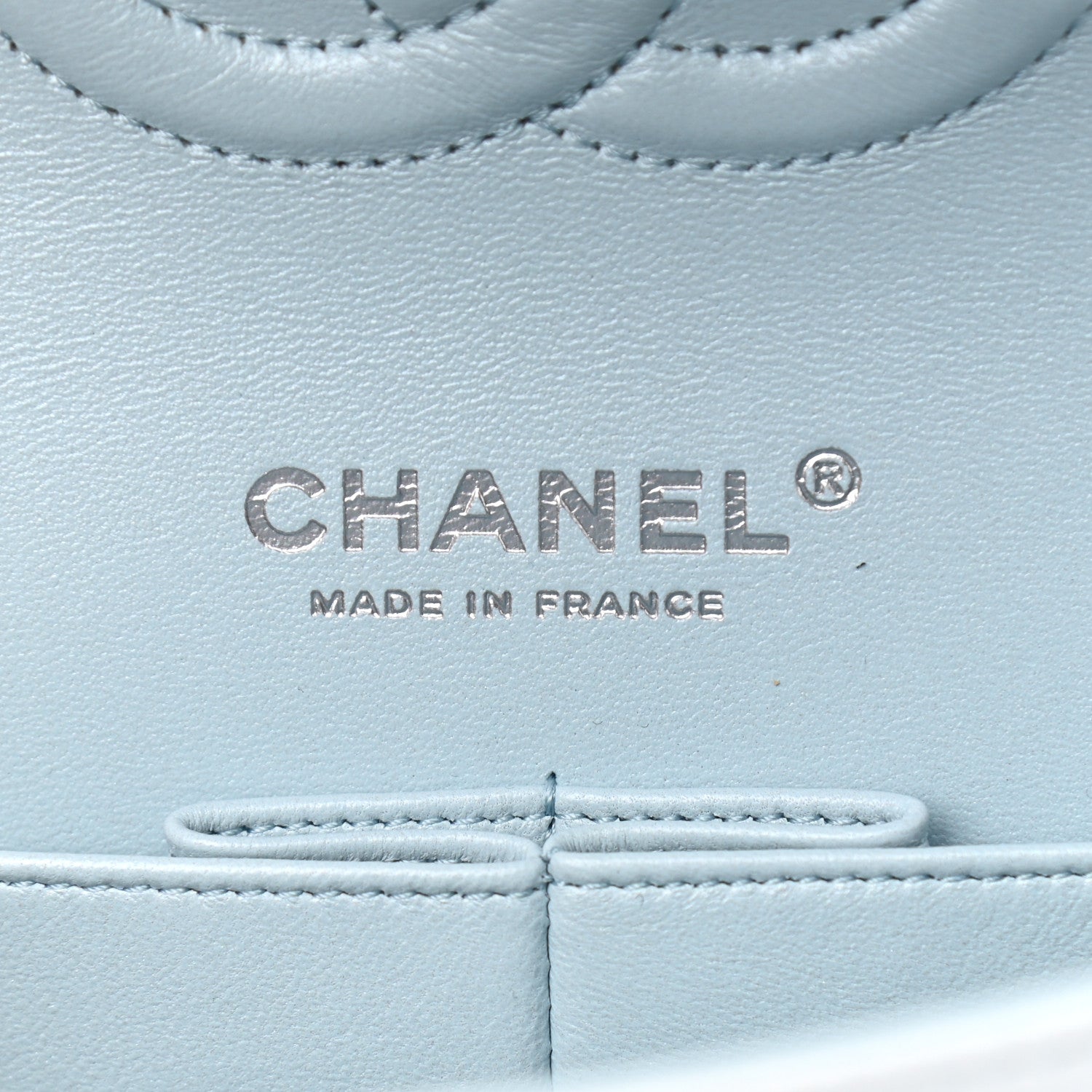 Chanel Perforated Lambskin Quilted Medium Double Flap Light Blue Light Purple White 6 of 9