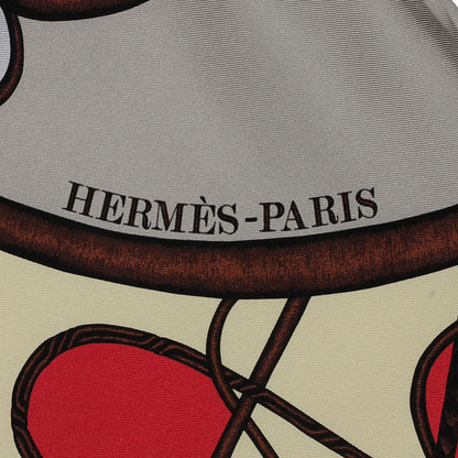 Hermes Silk Soie Coup De Fouet Scarf 90 Noir Etoupe Gris 4 of 7