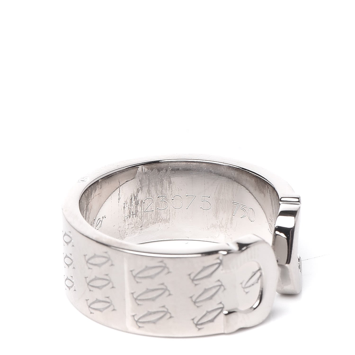 Cartier 18K White Gold C De Christmas Ring 53 6.25 5 of 6