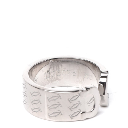 Cartier 18K White Gold C De Christmas Ring 53 6.25 5 of 6