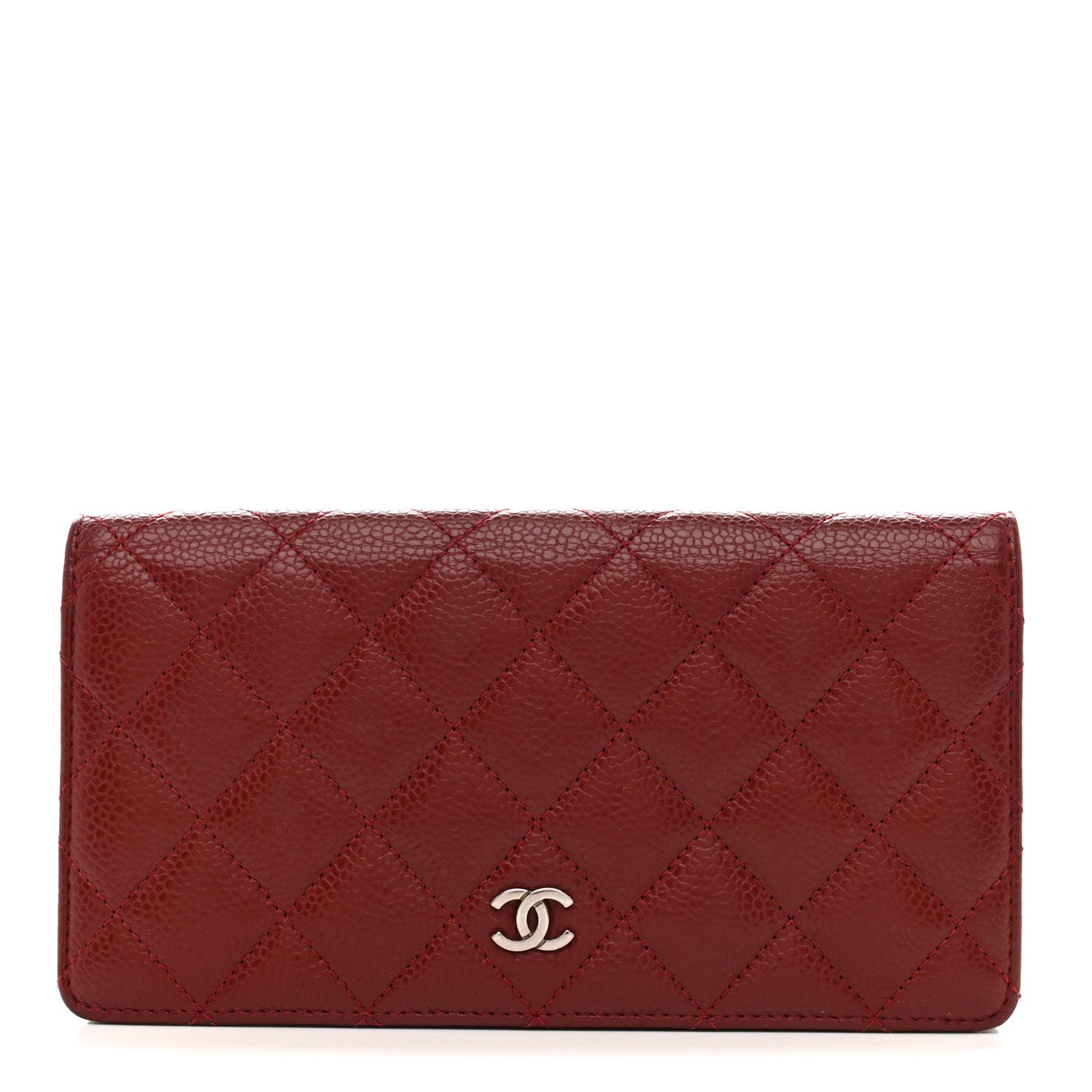 Caviar Quilted Yen Wallet Red
