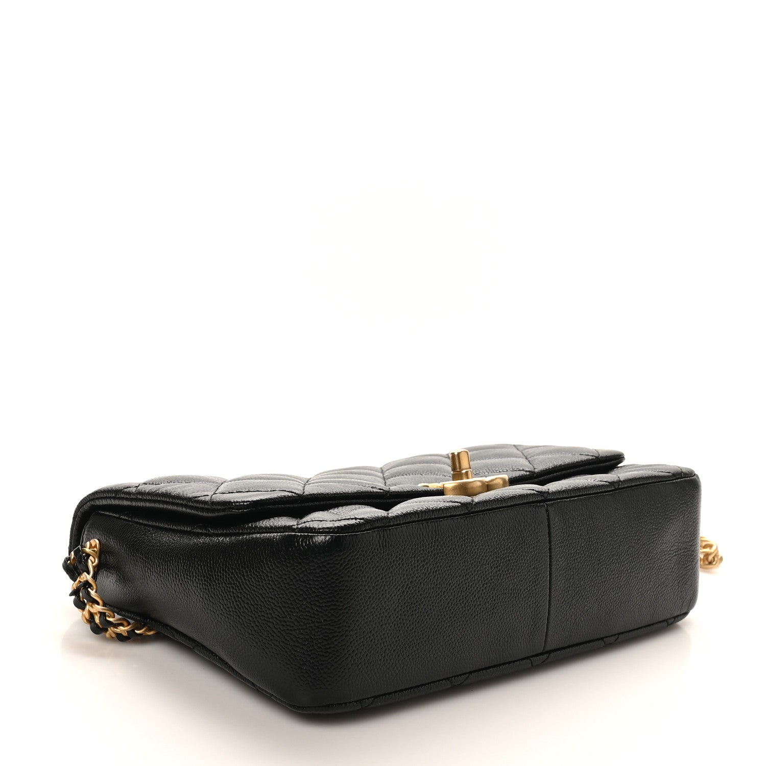 Chanel Shiny Caviar Quilted Large Chain Melody Flap Black 5 of 19