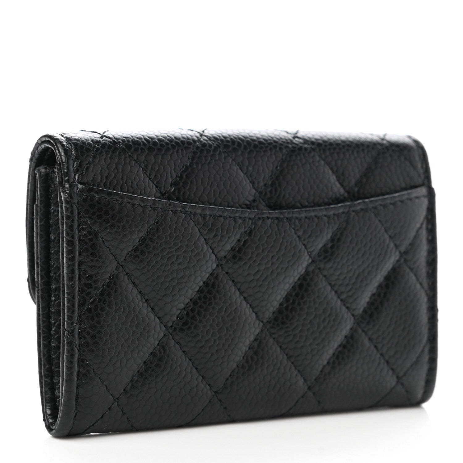 Chanel Caviar Quilted Flap Card Holder Wallet Black 3 of 9