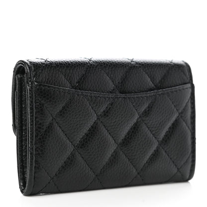 Chanel Caviar Quilted Flap Card Holder Wallet Black 3 of 9