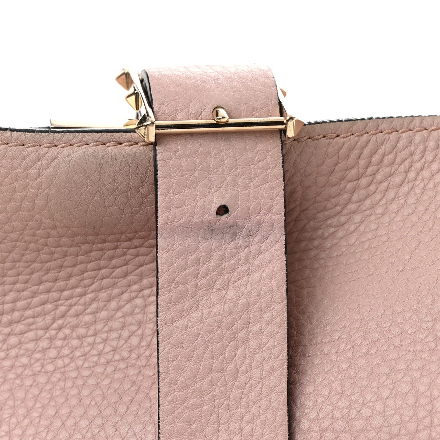 Pebbled Calfskin Small Rockstud Flip-Lock Messenger Bag Water Rose