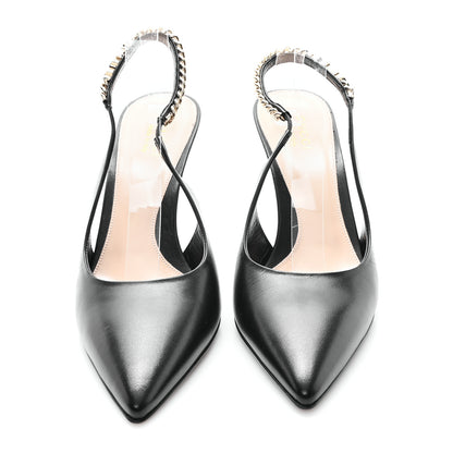 Gucci Malaga Kid 85mm Slingback Pumps 40 Black 3 of 10