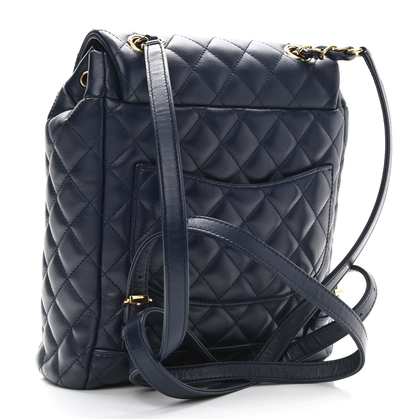 Lambskin Quilted Small Urban Spirit Backpack Navy