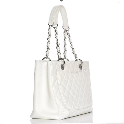 Chanel Caviar Quilted Grand Shopping Tote GST White 3 of 10