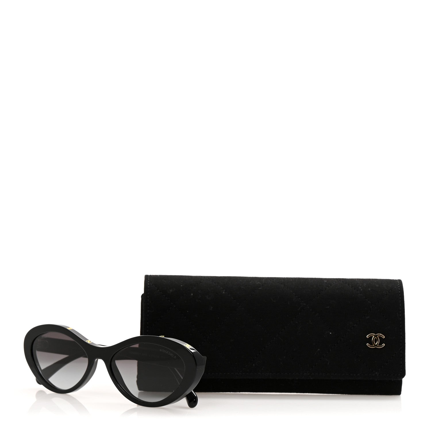 Chanel Acetate Oval Sunglasses 5416 Black Yellow 8 of 8