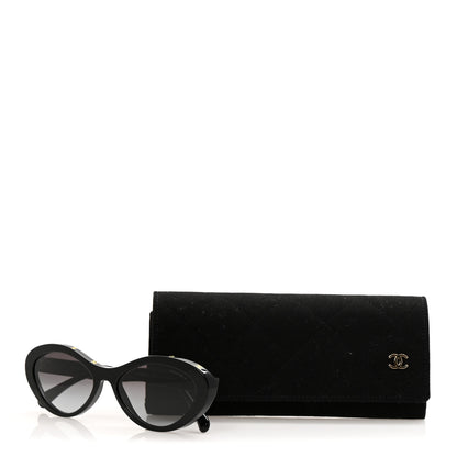 Chanel Acetate Oval Sunglasses 5416 Black Yellow 8 of 8