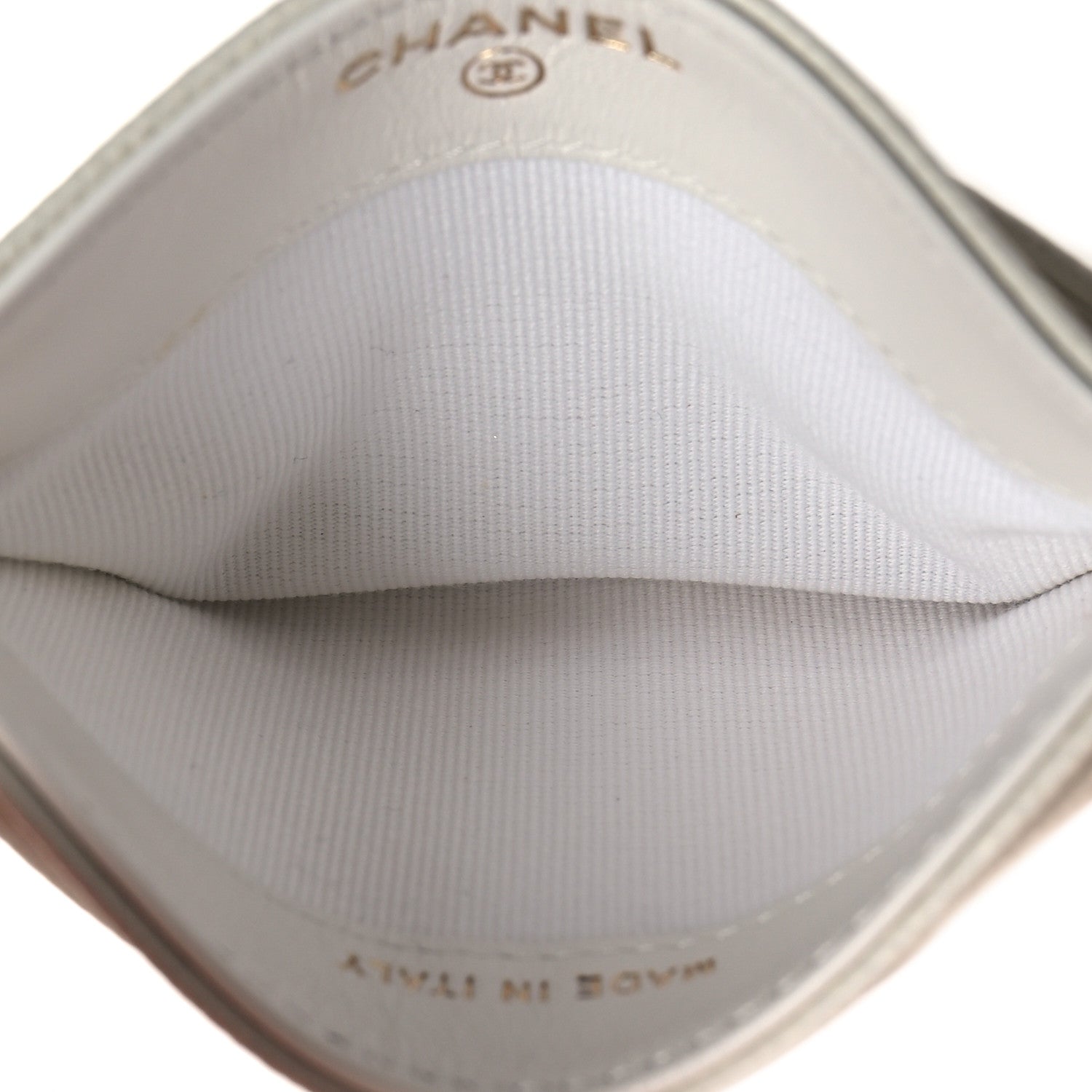 Chanel Caviar Camellia Embossed Card Holder White 5 of 10