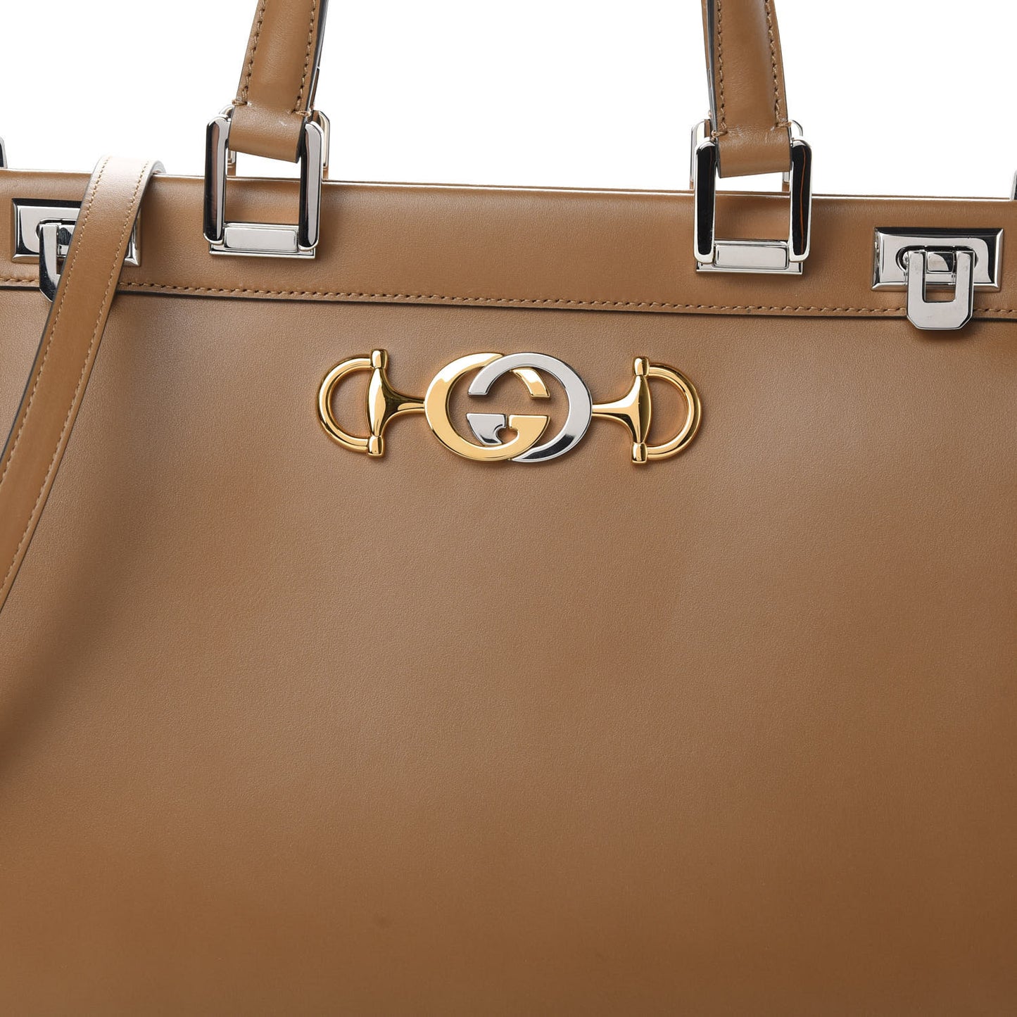 Smooth Calfskin Medium Zumi Top Handle Bag Friky Taupe