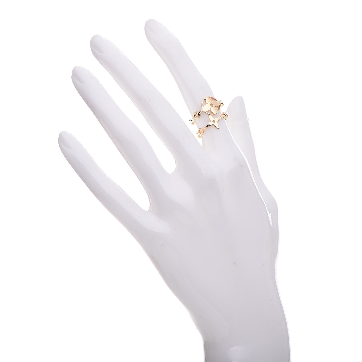 Louis Vuitton 18K Gold Diamond Monogram Idylle Blossom Ring Set 48 4.5 2 of 10