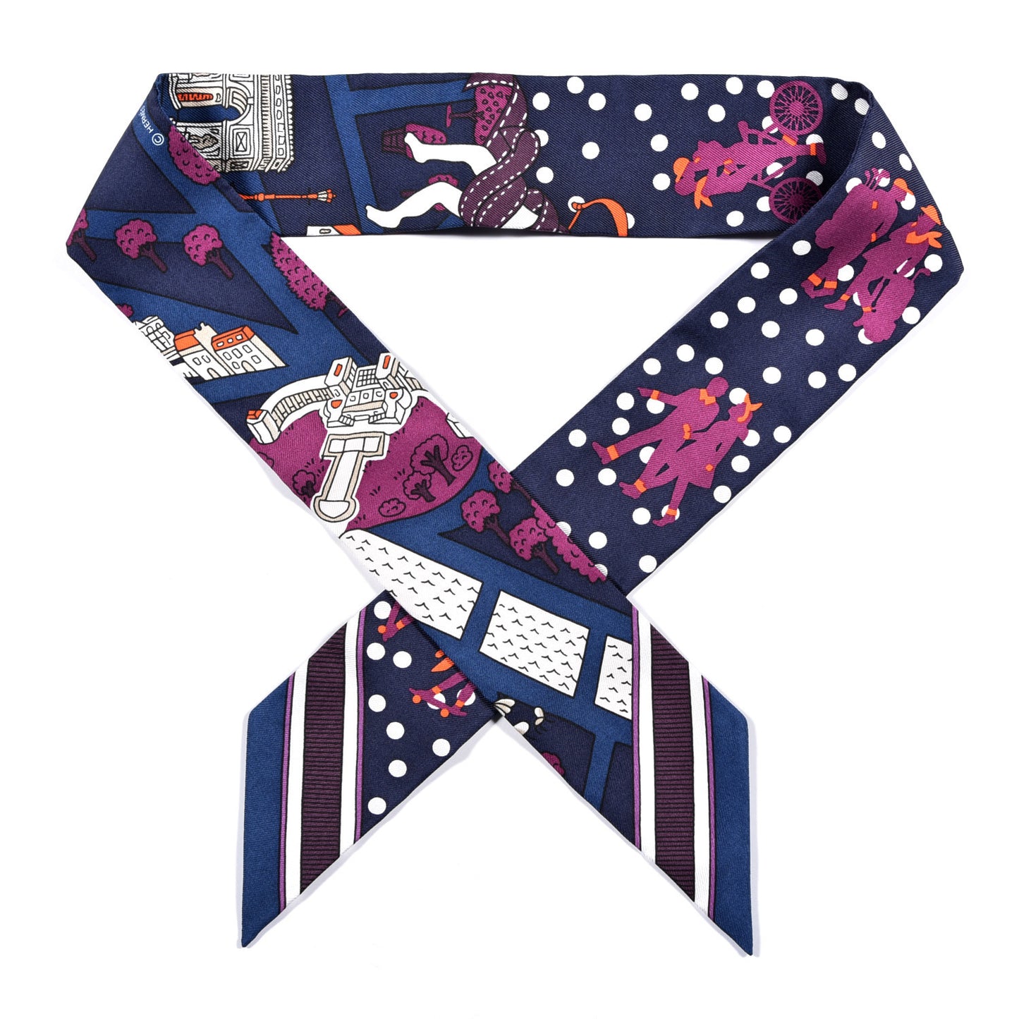 Silk Les Nouveaux Amoureux de Paris Twilly Marine Violet White