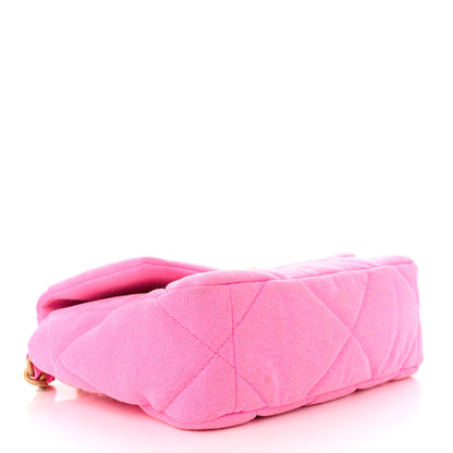 Chanel Denim Quilted Medium Chanel 19 Flap Neon Pink 4 of 12