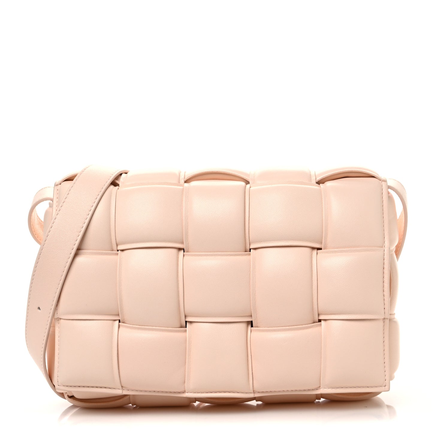 Nappa Maxi Intreccio Padded Cassette Crossbody Bag Melon Washed