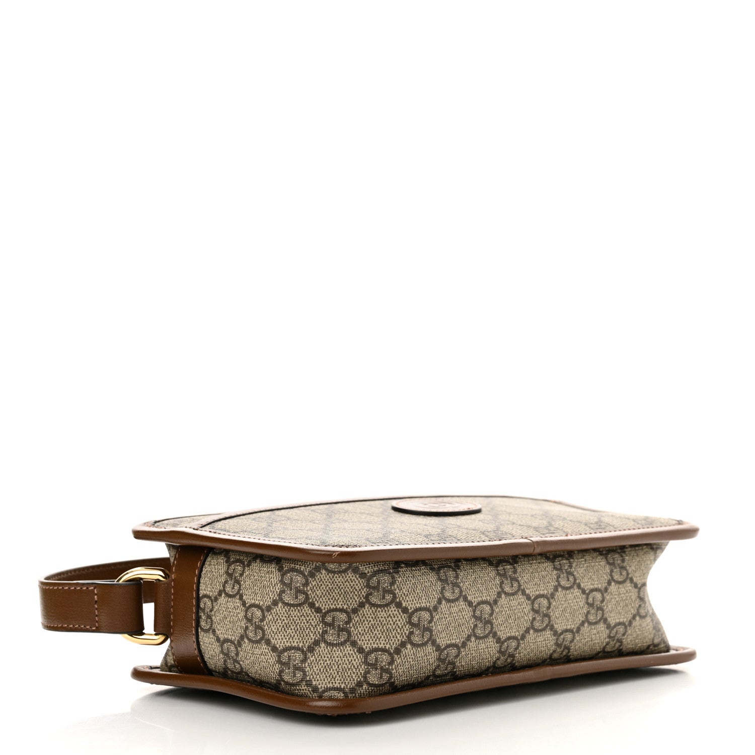 Gucci GG Supreme Monogram Azalea Calfskin Mini Retro Interlocking G Shoulder Bag Beige Ebony Brown Sugar 4 of 14